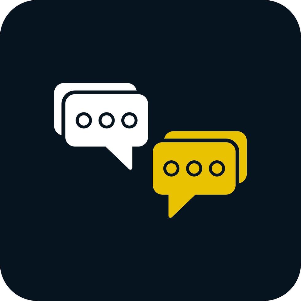 icona a due colori del glifo della chat vettore