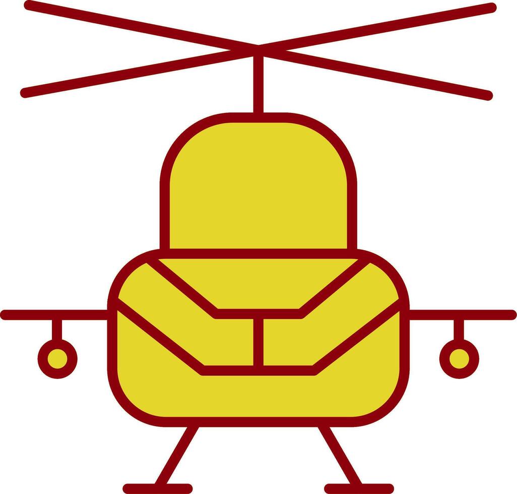 militare elicottero linea Due colore icona vettore