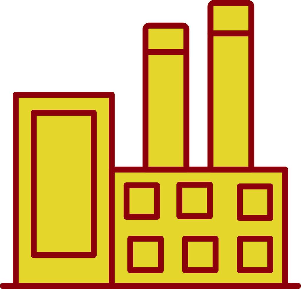 industriale edifici linea Due colore icona vettore