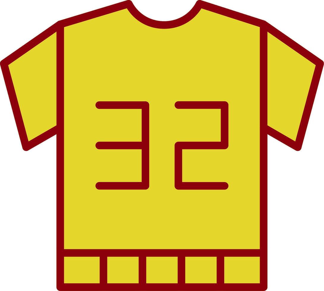 icona a due colori della linea della maglia da calcio vettore