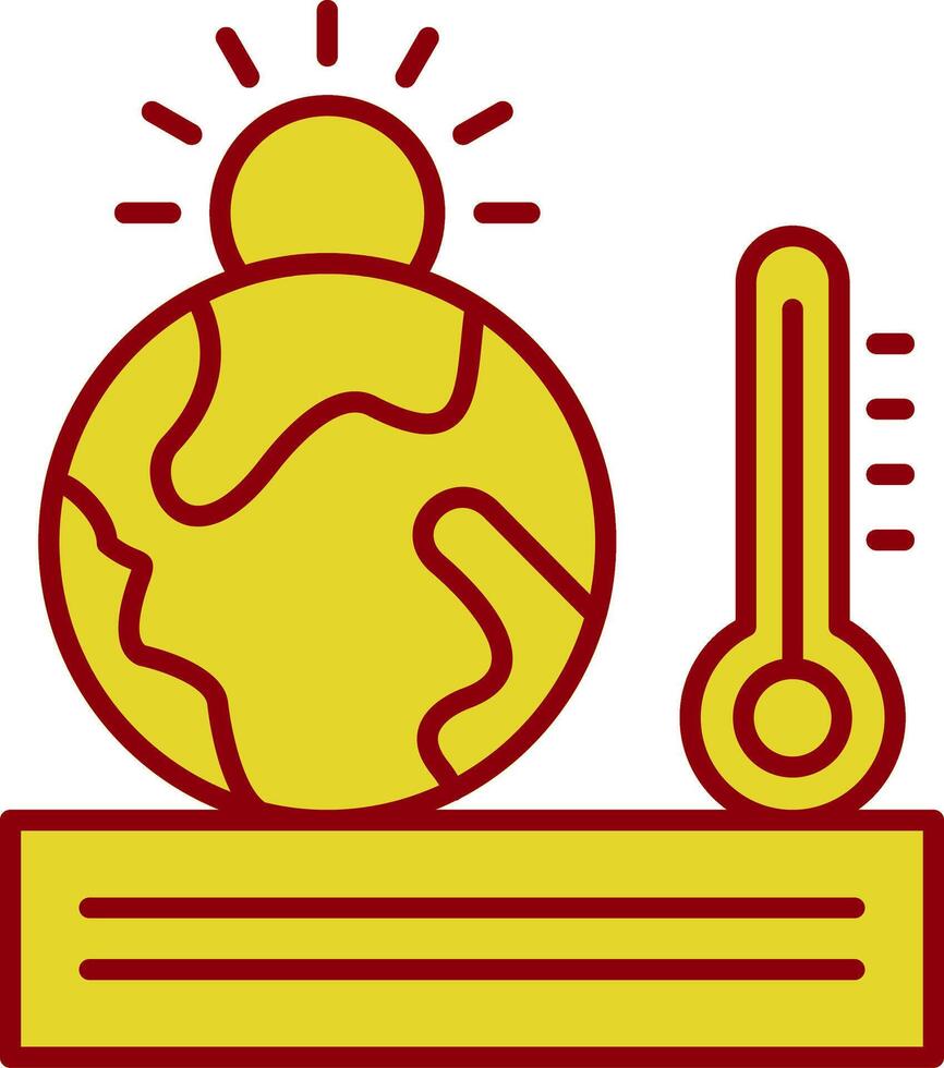 icona a due colori della linea del riscaldamento globale vettore
