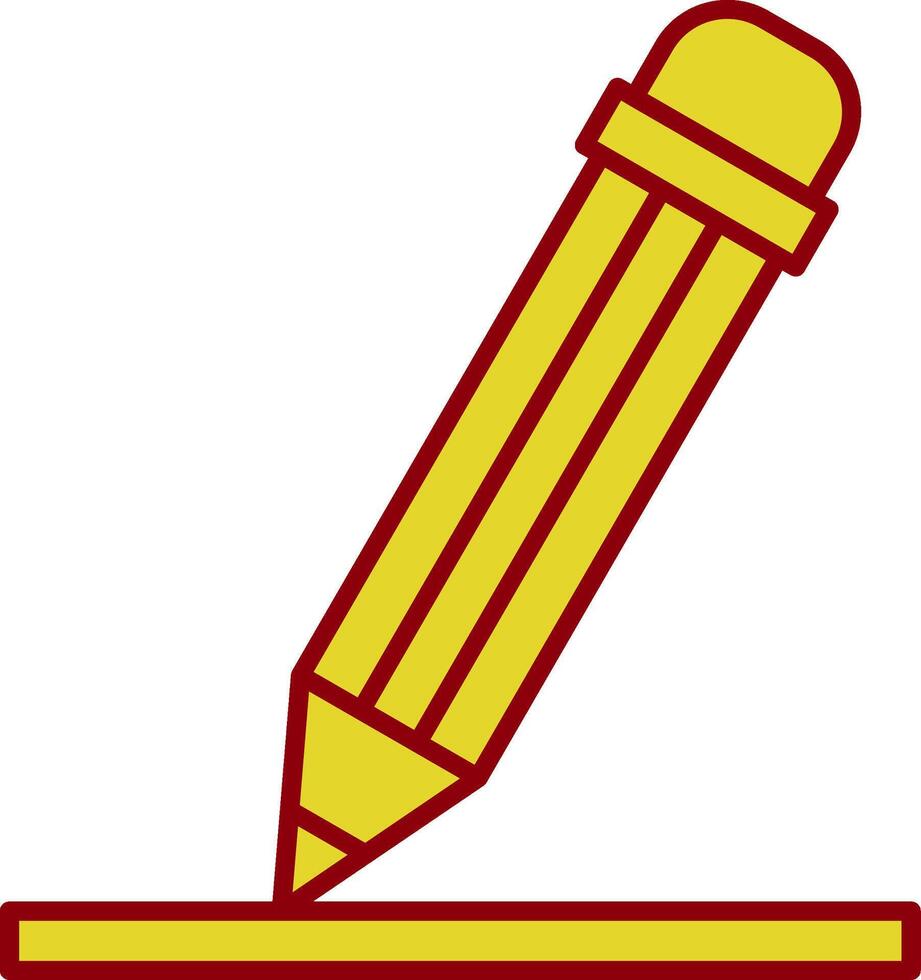 icona a due colori della linea della matita vettore