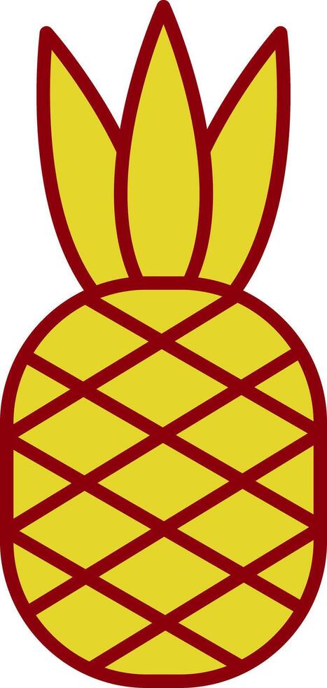 icona a due colori della linea di ananas vettore