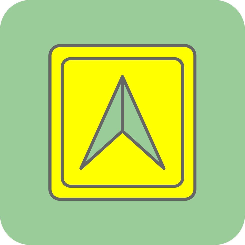 cursore pieno giallo icona vettore
