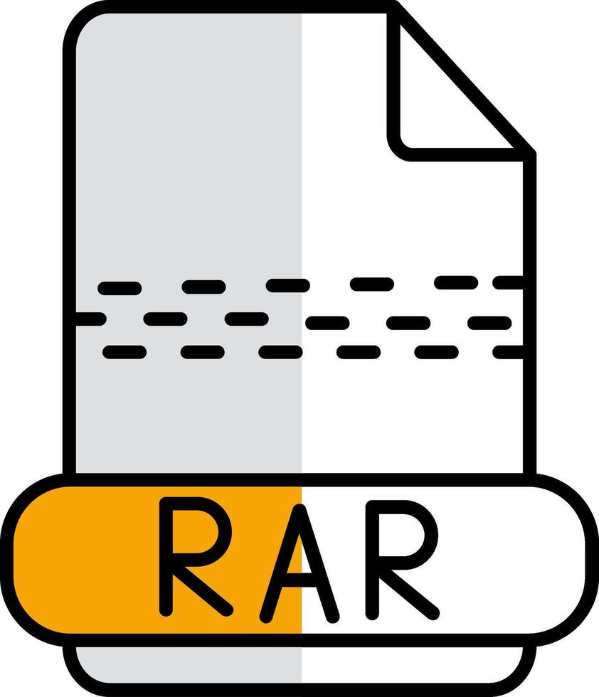 rar pieno metà tagliare icona vettore