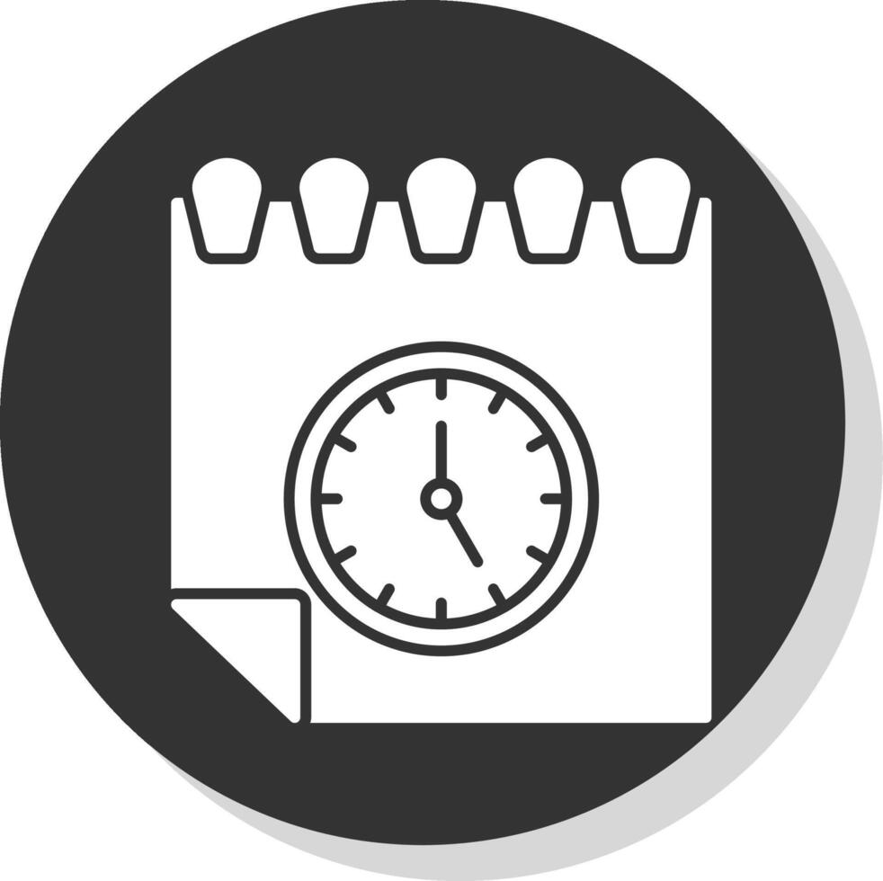 calendario glifo grigio cerchio icona vettore