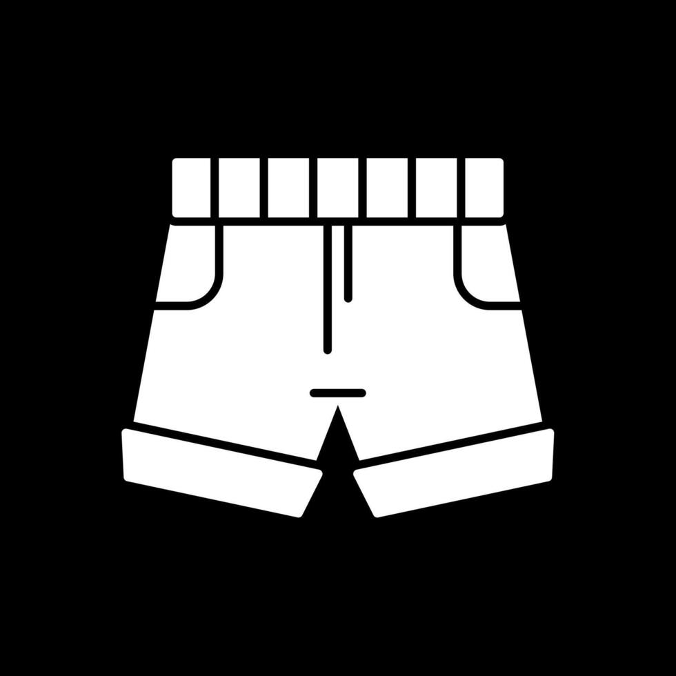 icona glifo invertito pantaloncini vettore