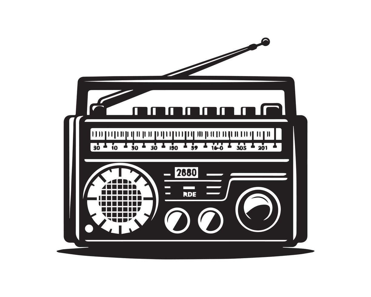 Radio silhouette icona grafico logo design vettore