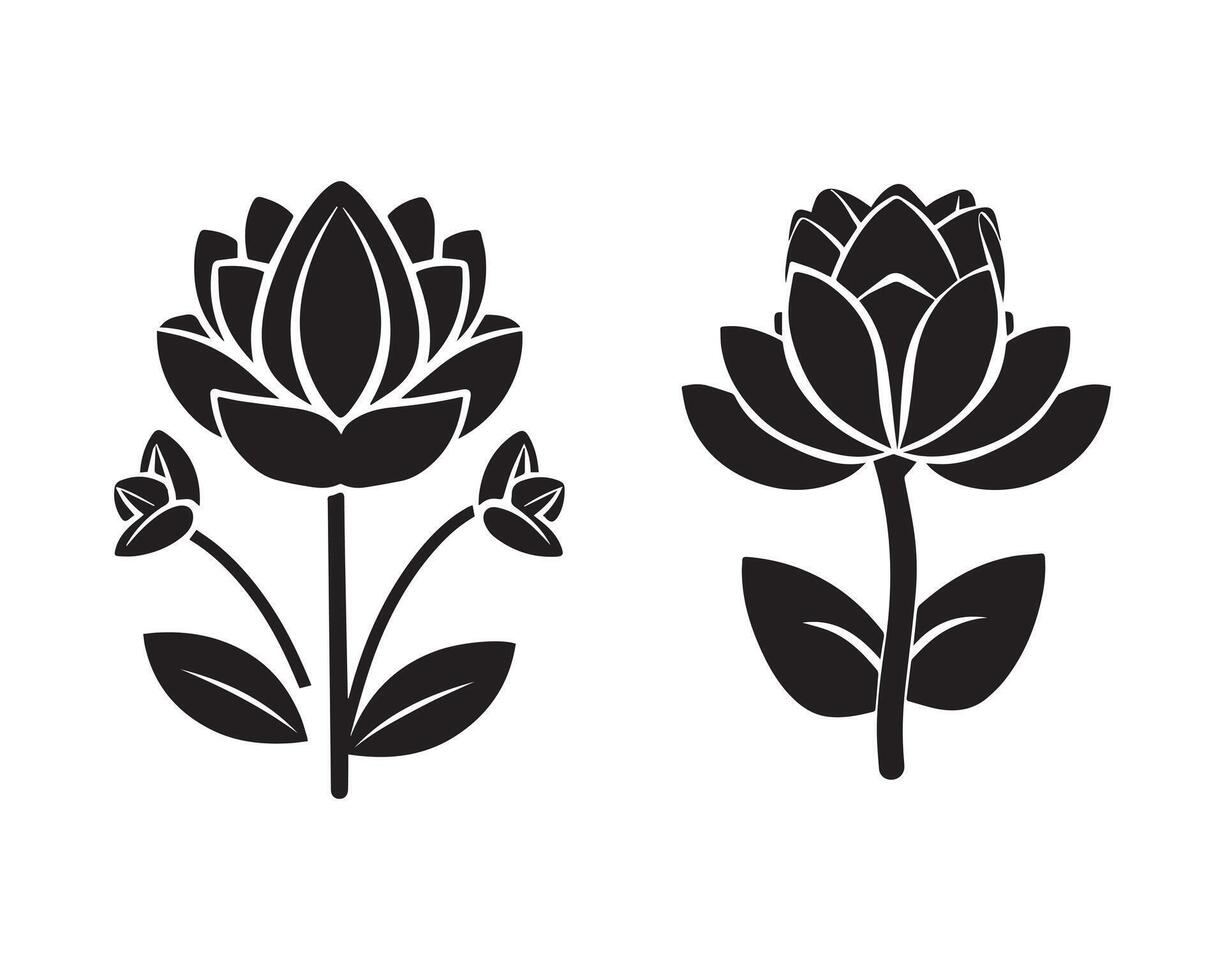 rosa fiore silhouette icona grafico logo design vettore