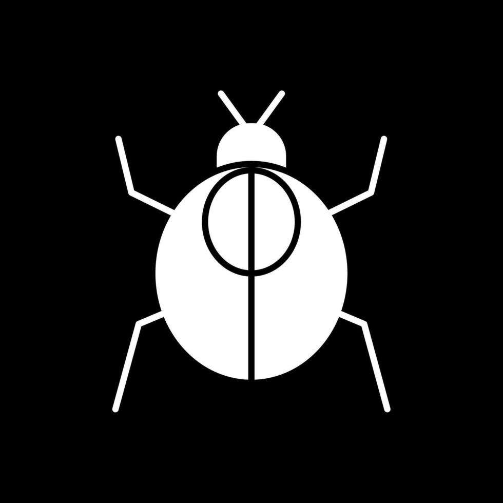 scarafaggio glifo rovesciato icona vettore