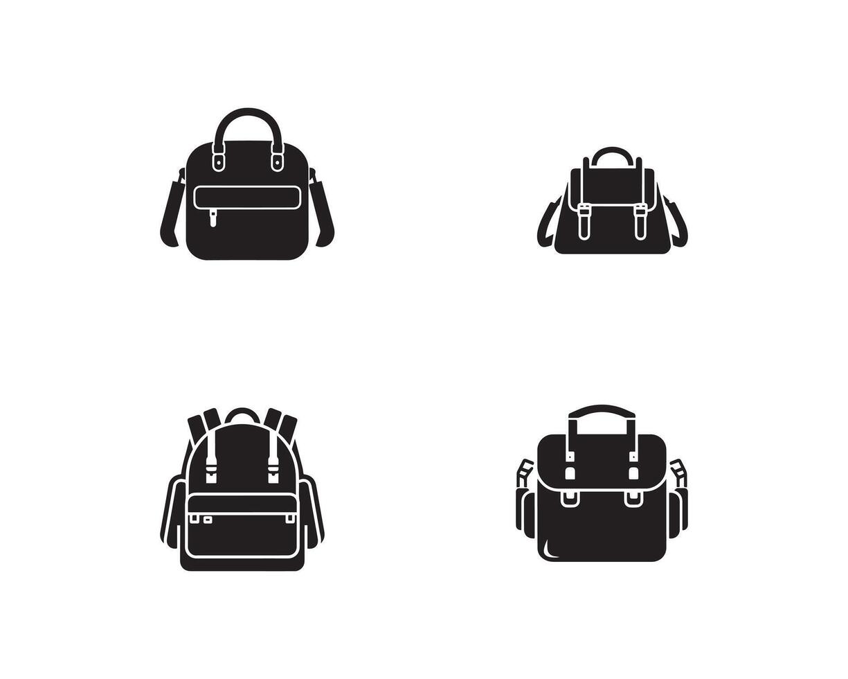 Borsa silhouette icona grafico logo design vettore