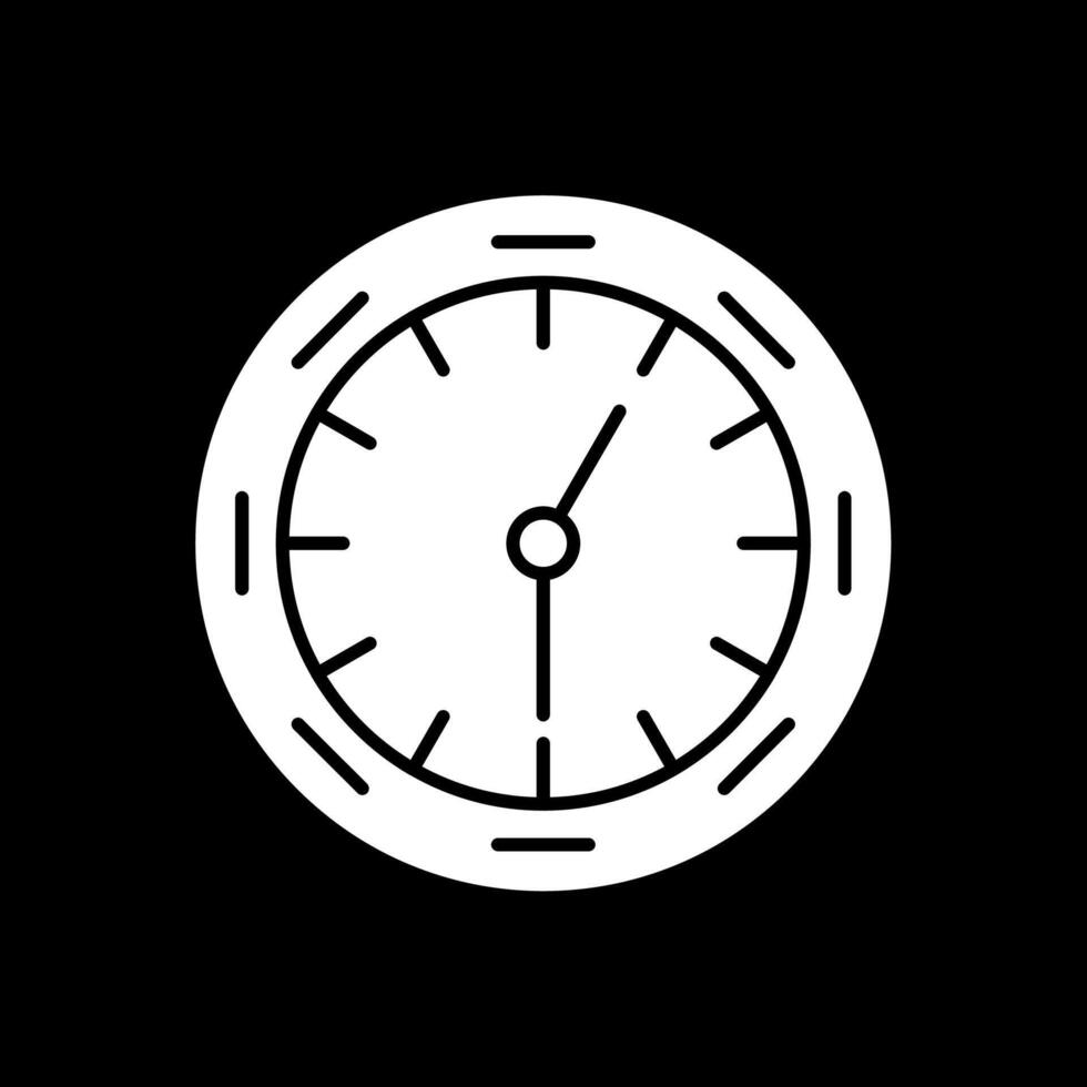 icona invertita del glifo dell'orologio da parete vettore