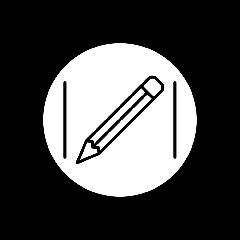 icona invertita glifo a matita vettore