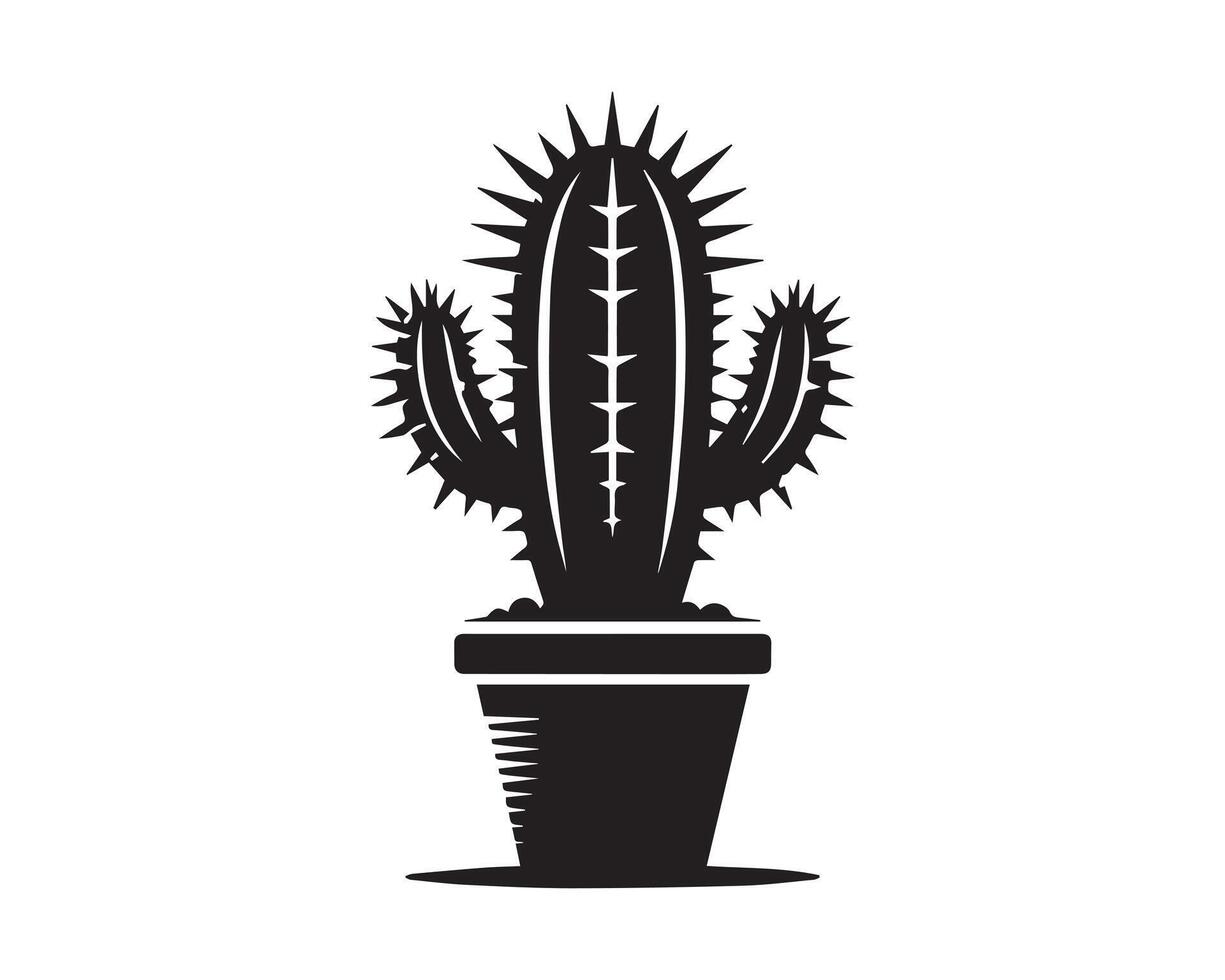 cactus silhouette icona grafico logo design vettore