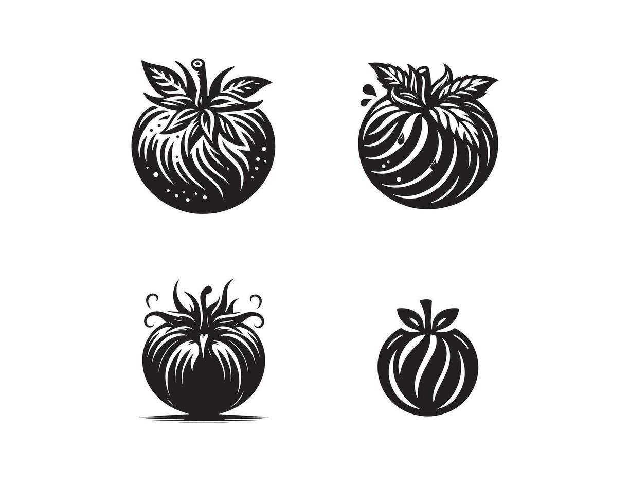 pomodoro silhouette icona grafico logo design vettore
