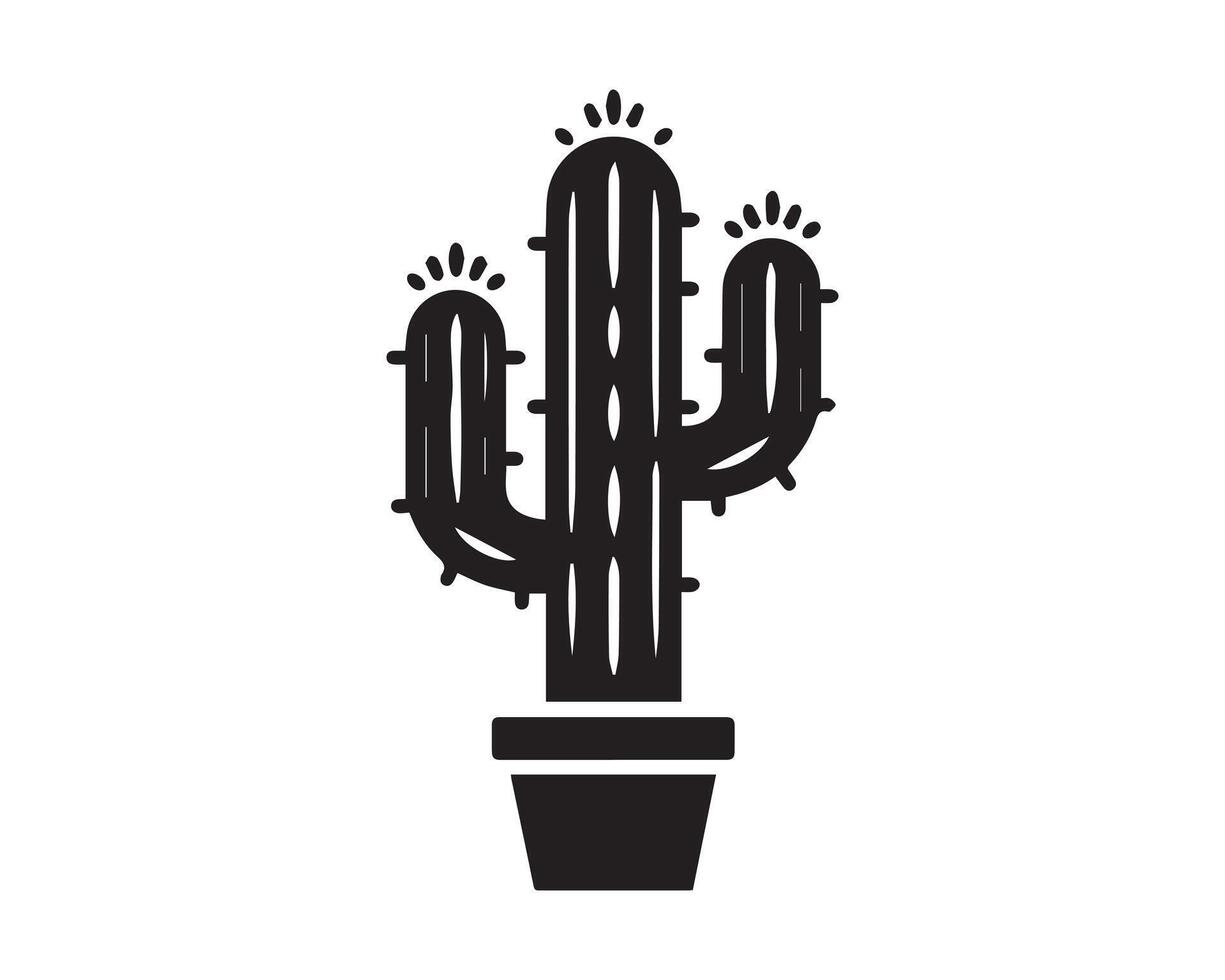 cactus silhouette icona grafico logo design vettore