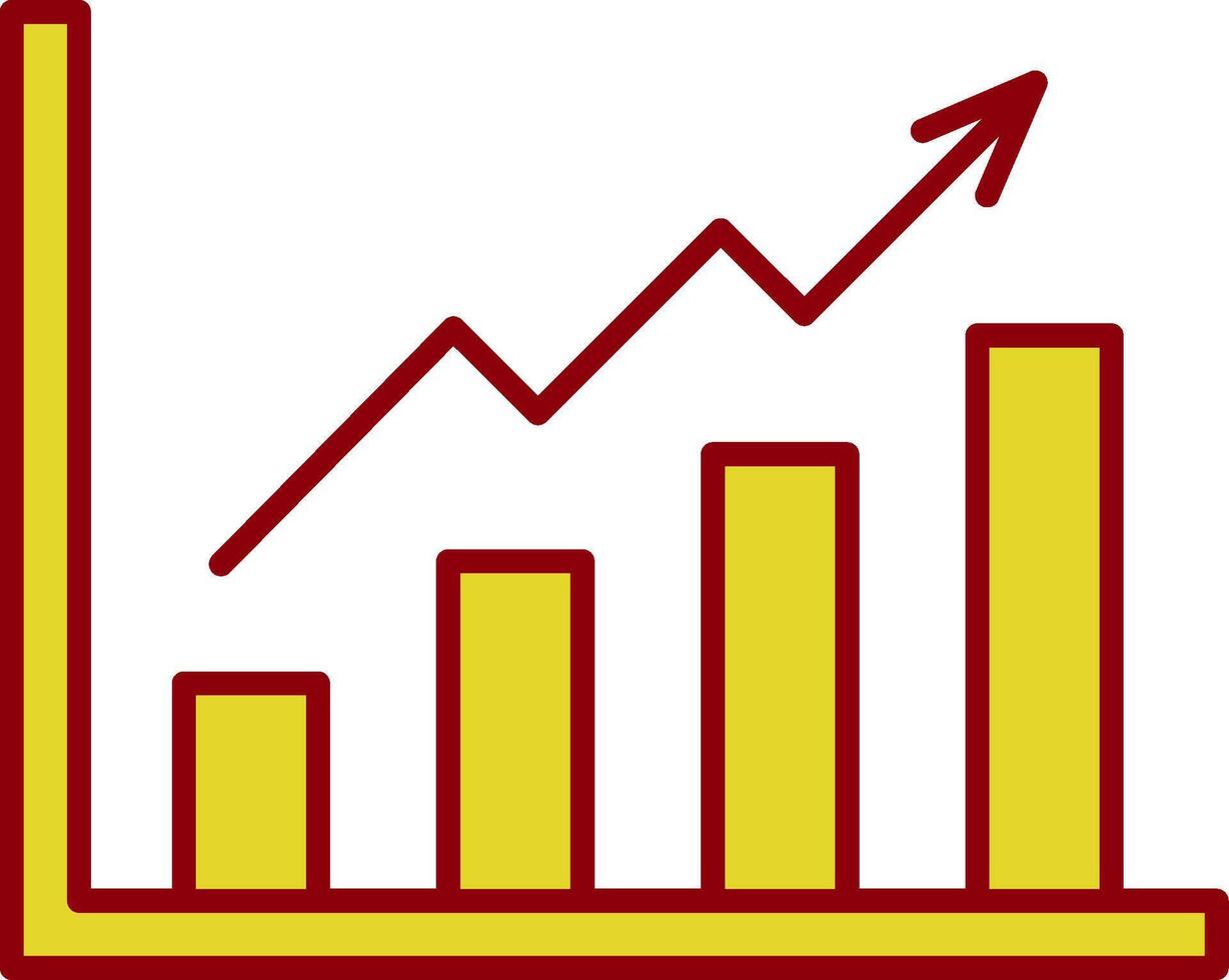 icona a due colori della linea del grafico di crescita vettore