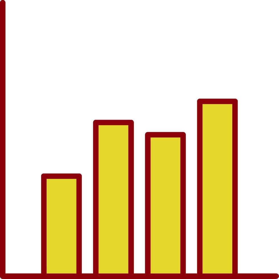 icona a due colori della linea del grafico a barre vettore