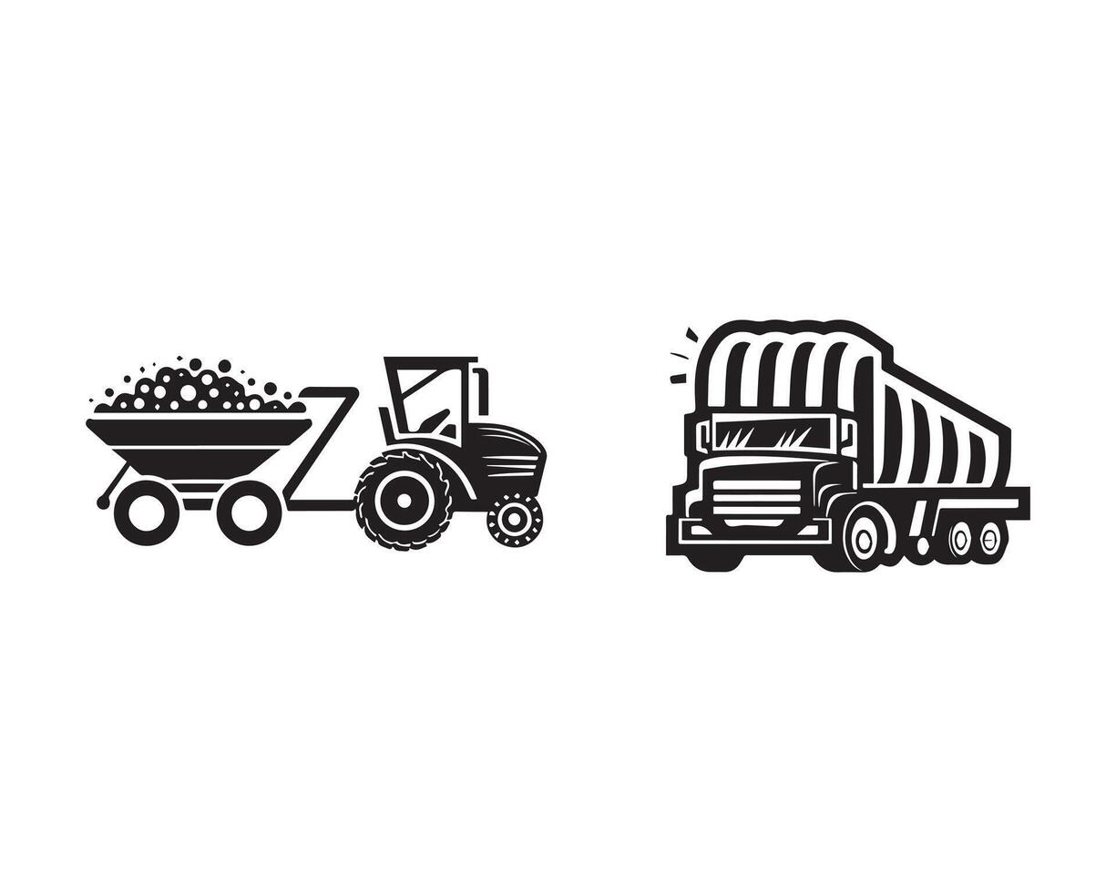 camion silhouette icona grafico logo design vettore