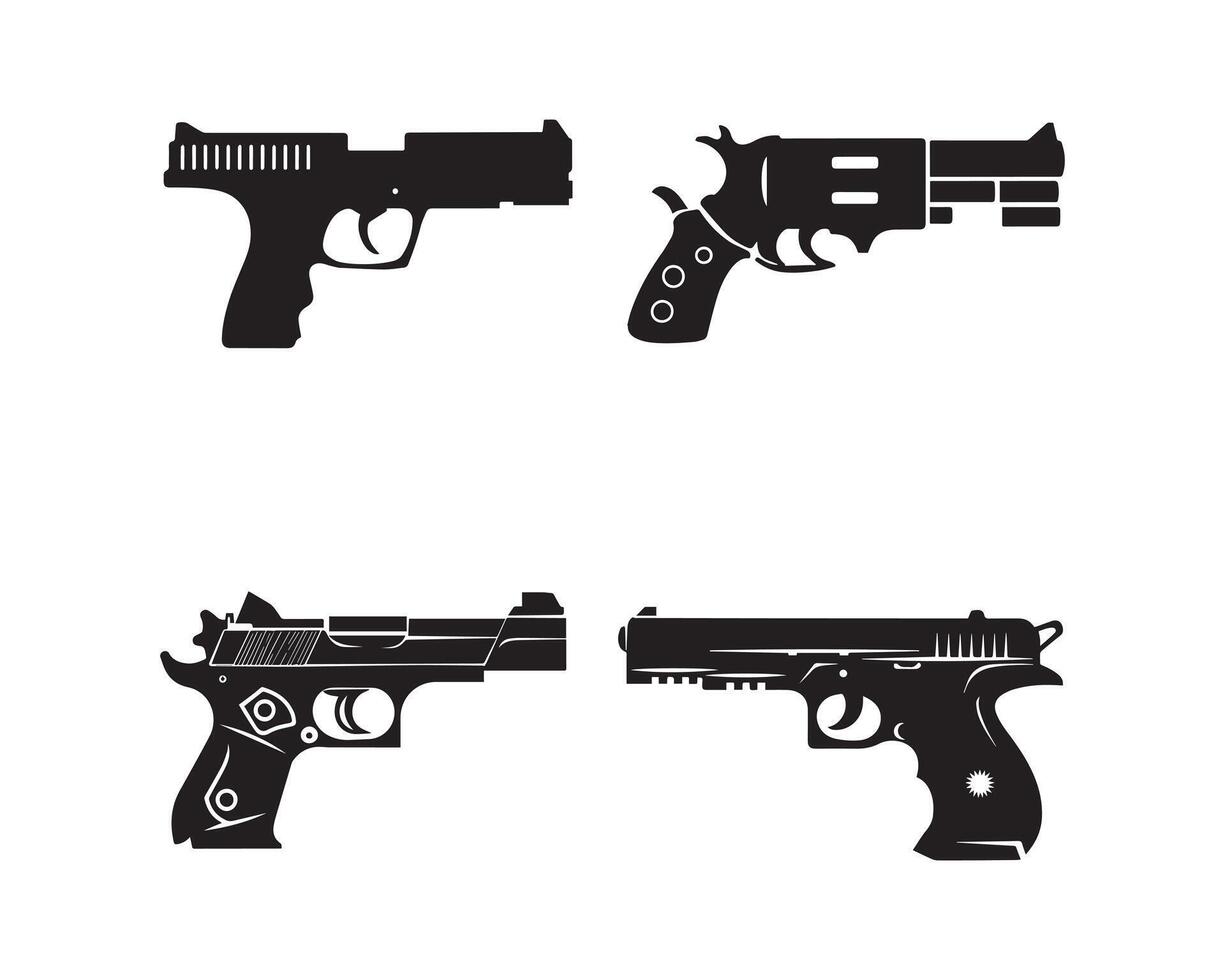 pistola silhouette icona grafico logo design vettore