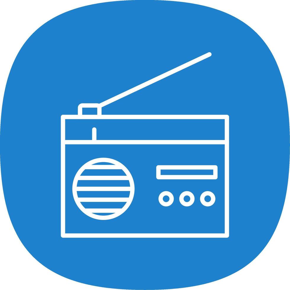 Radio linea curva icona vettore