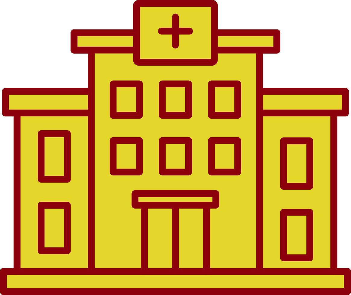 icona a due colori della linea ospedaliera vettore