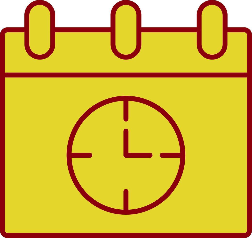 icona a due colori della linea di gestione del tempo vettore