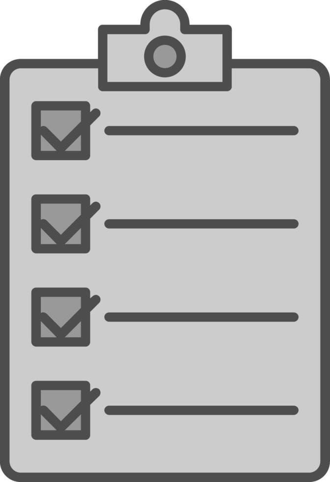 lista di controllo fillay icona vettore