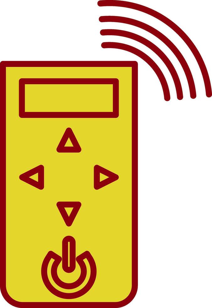 icona a due colori della linea del telecomando vettore