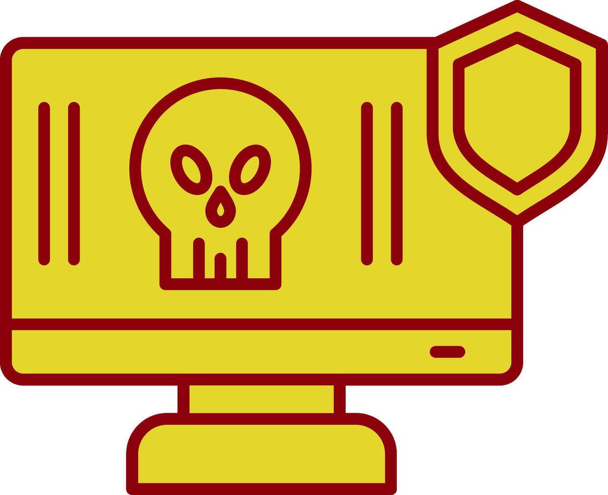 icona a due colori della linea antivirus vettore