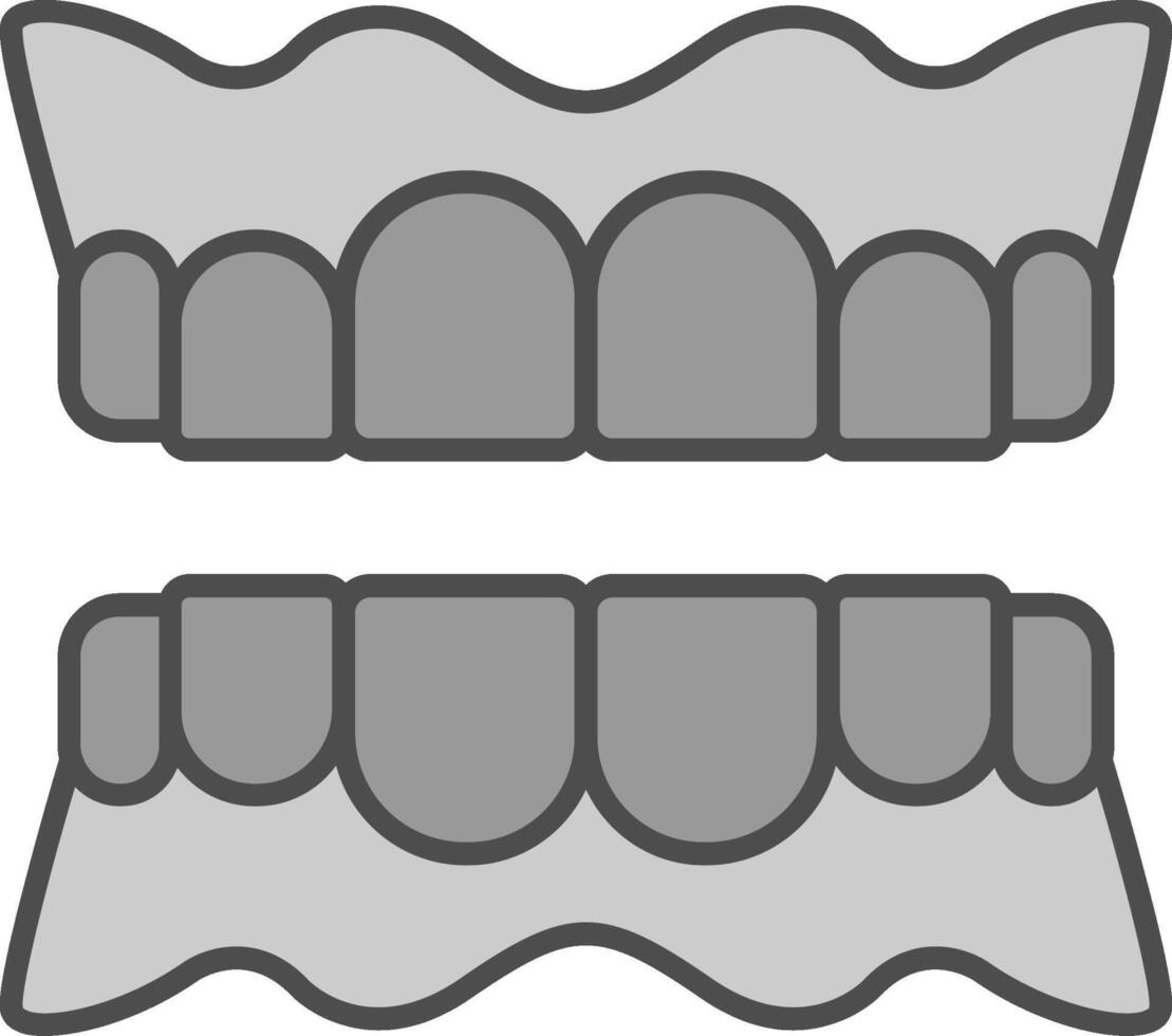 dentiera fillay icona vettore