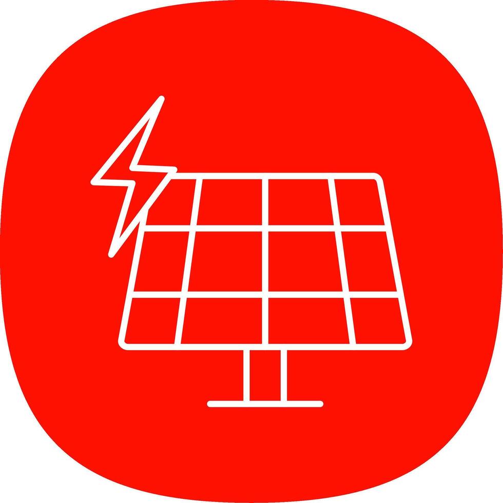 solare pannello linea curva icona vettore