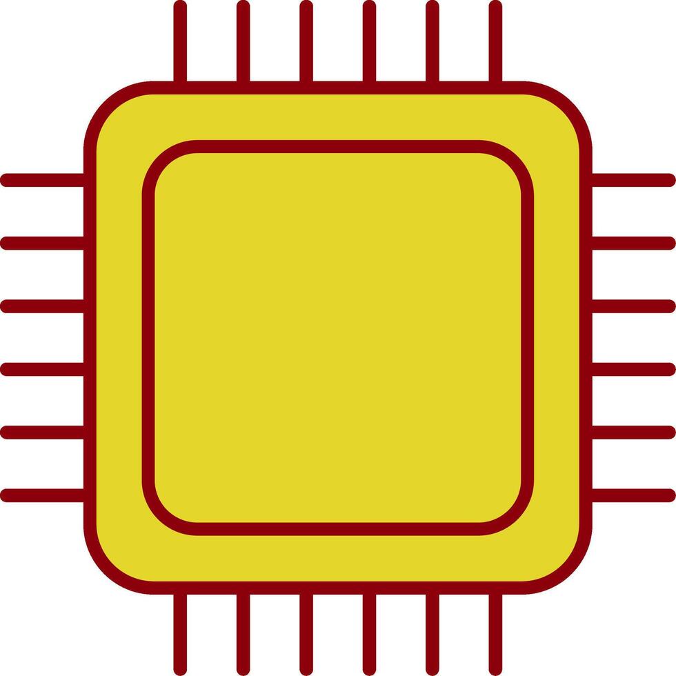 icona a due colori della linea cpu vettore