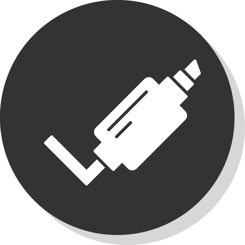 scarico tubo glifo grigio cerchio icona vettore