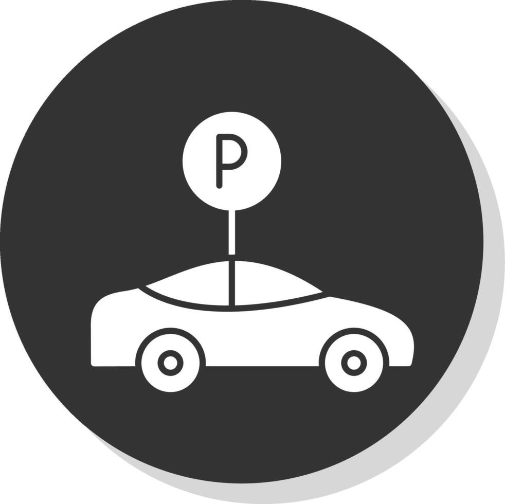 parcheggio glifo grigio cerchio icona vettore