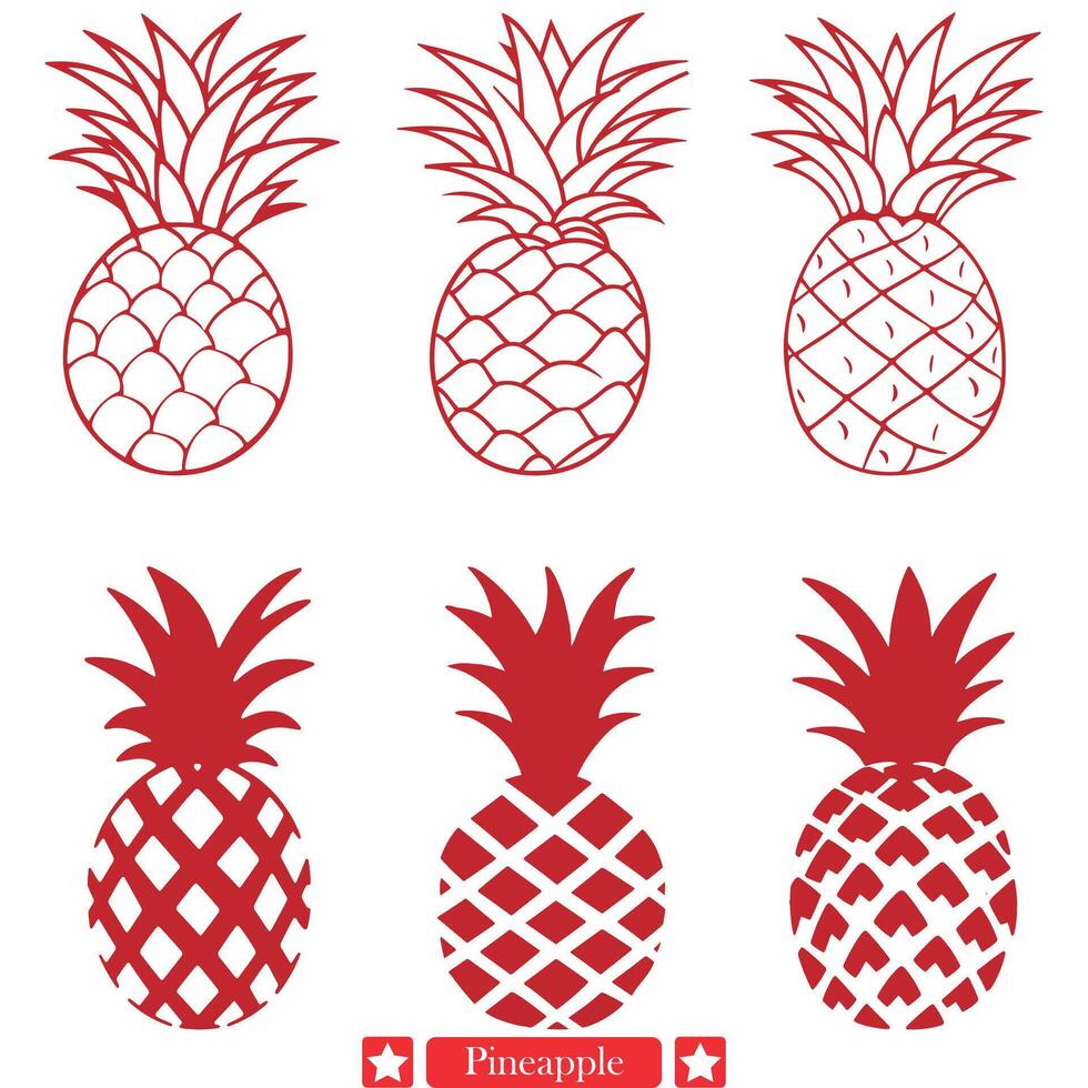 assaporare il luce del sole rinfrescante ananas silhouette per tropicale gioie vettore