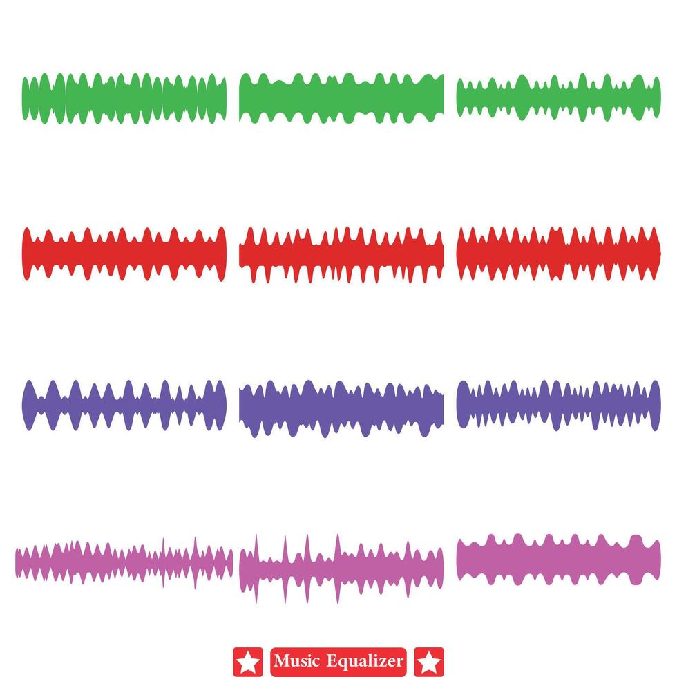 visualizzare Audio con equalizzatore sagome creativo disegni vettore