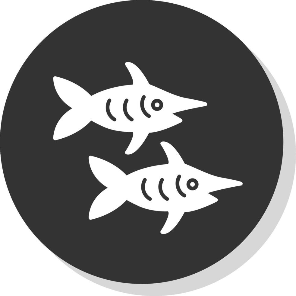 pesce spada glifo grigio cerchio icona vettore