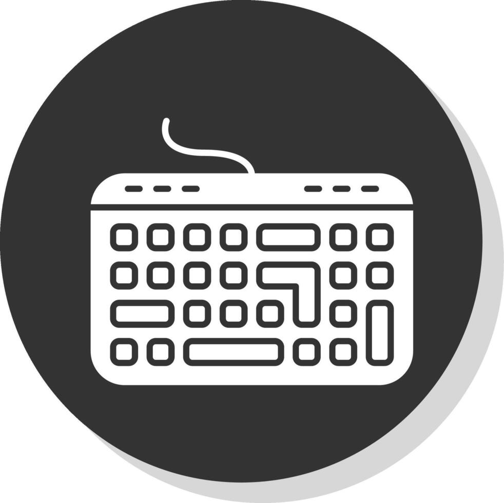tastiera glifo grigio cerchio icona vettore