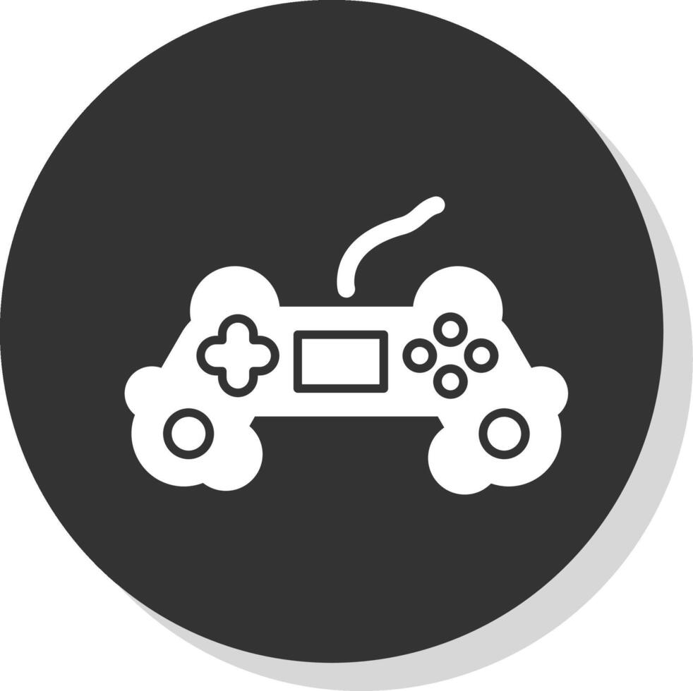 gioco controllore glifo grigio cerchio icona vettore