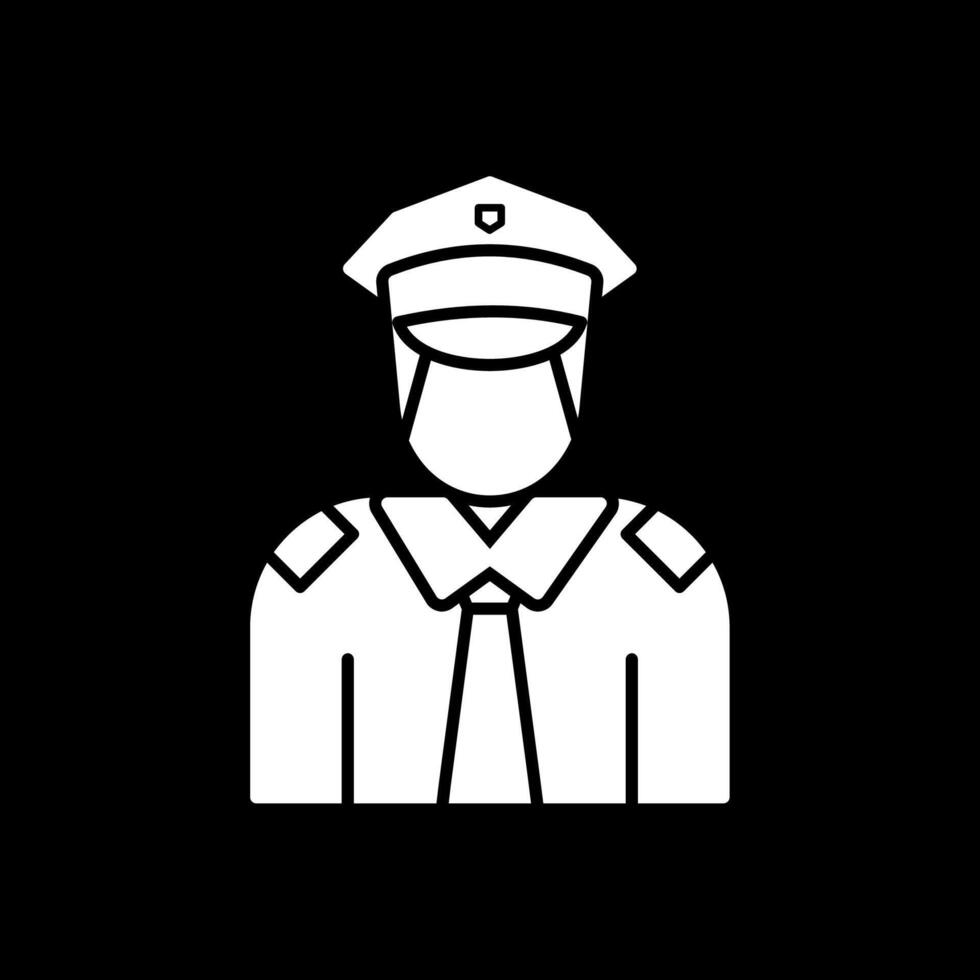 poliziotto glifo rovesciato icona vettore