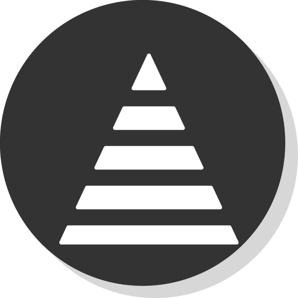 piramide grafico glifo grigio cerchio icona vettore