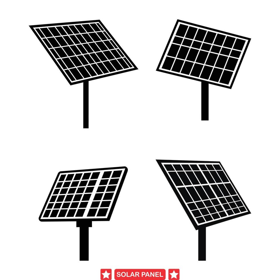 solare energia sistemi globale impostato di fotovoltaico pannello sagome per sostenibile architettura e design progetti vettore