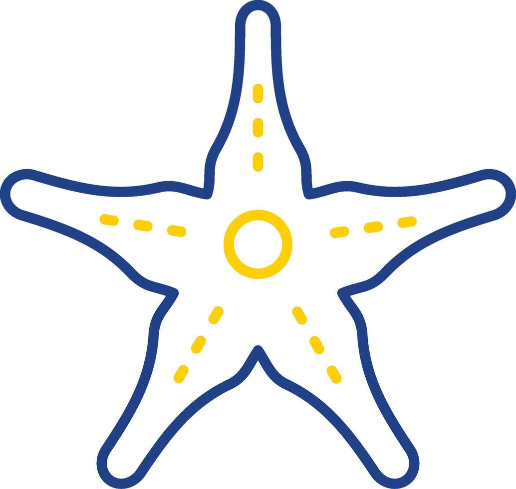 icona a due colori della linea delle stelle marine vettore