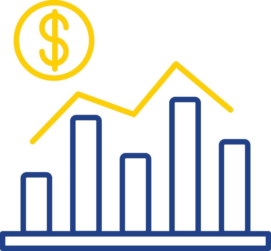 economia linea Due colore icona vettore