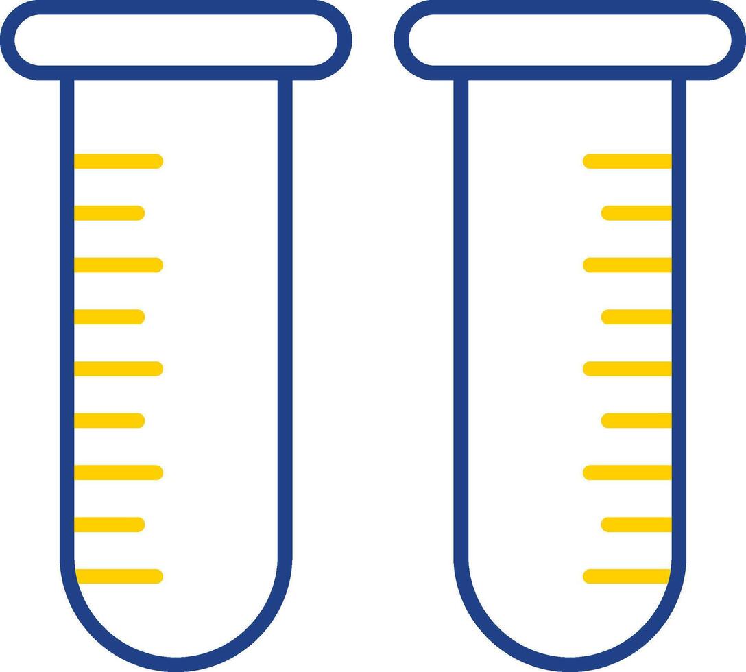 icona a due colori della linea della provetta vettore