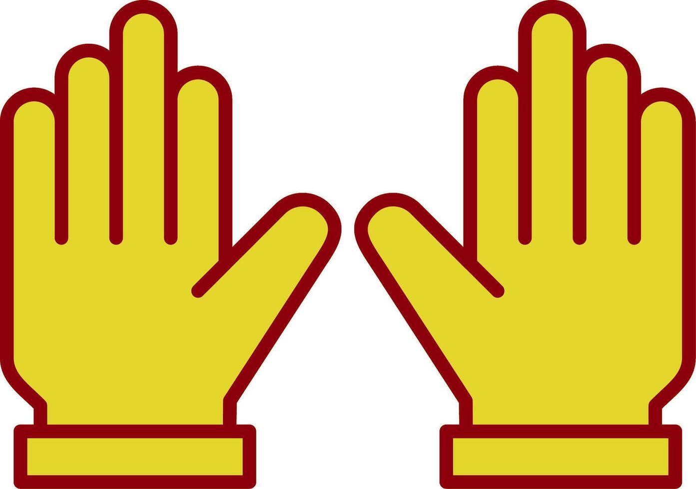 linea di guanti icona a due colori vettore