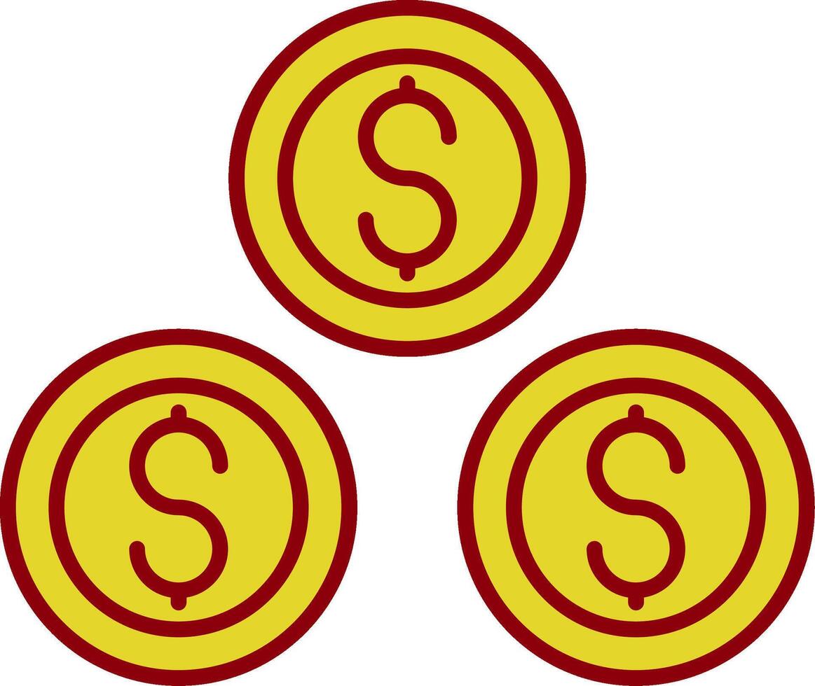 dollaro monete linea Due colore icona vettore