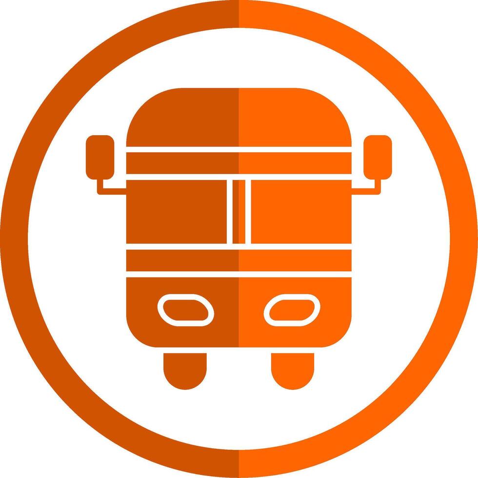 scuola autobus glifo arancia cerchio icona vettore