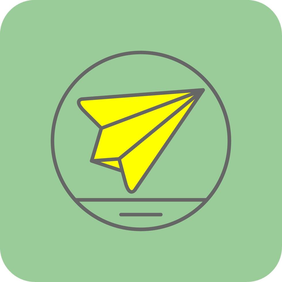 carta aereo pieno giallo icona vettore